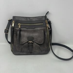 Oukupa gray adjustable strap shoulder/crossbody handbag